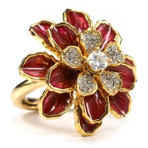 Juicy Couture Red Flower Enamel Ring - Picture 6 of 9